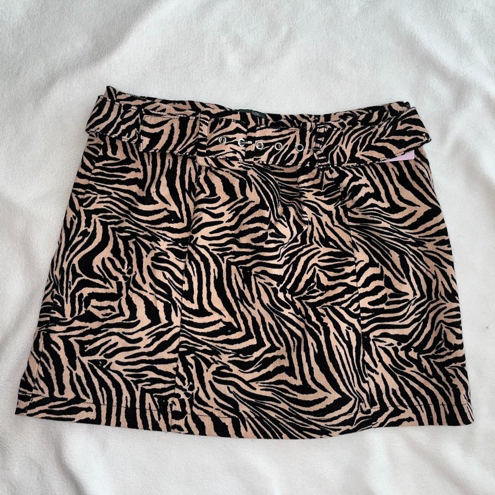 Zebra Print Mini Skirt